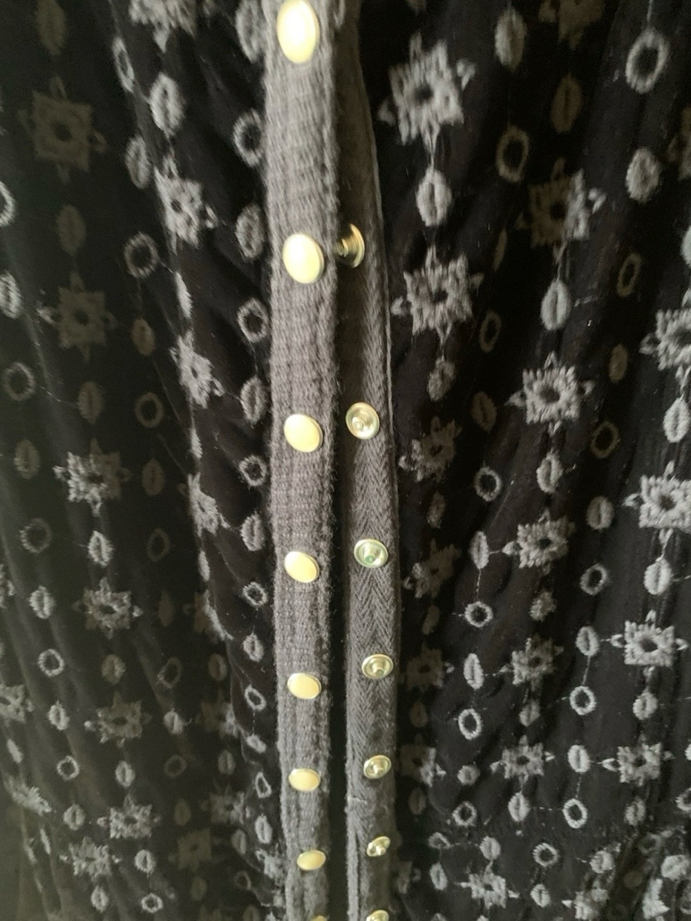 Johnny Was Black Velvet Patterned Hooded Longline jacket - Picture 3 of 9